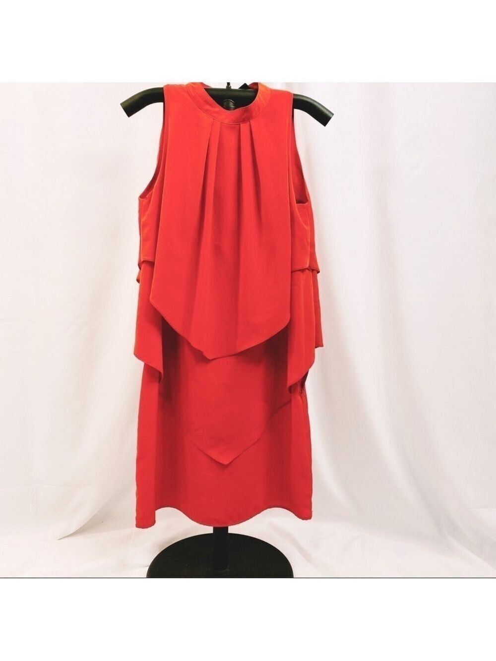 H&M Red Orange Sleeveless Tiered Dress Size 4 - Picture 2 of 7